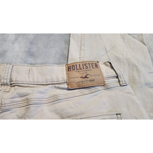 Hollister Baggy Y2K Cream Men’s 34x32 Solid Workwear Carpenter Pants - Picture 4 of 9